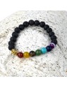 Bracciale 7 Chakra e pietra lavica