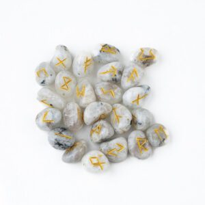 Ensemble de Runes en Labradorite blanche