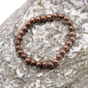 Armband aus Lavastein mit Kupferbad
