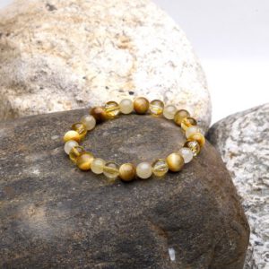 Armband aus Golden Healer + Rutilquarz + Tigerauge