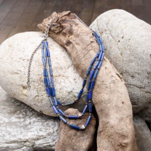 Vintage-Halskette aus Lapislazuli
